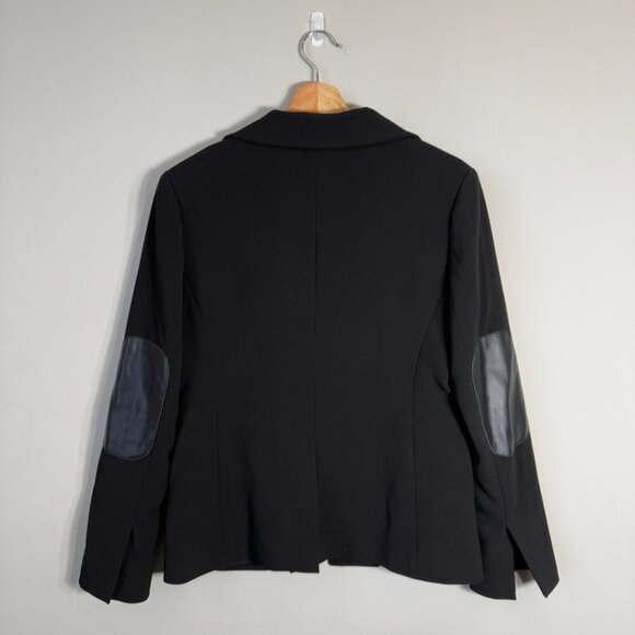 NWT Drew Midas Faux Leather Elbow Patch Blazer Jacket Women's Small Black Career - Picture 3 of 12